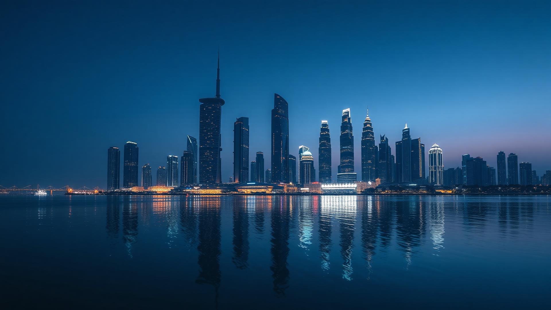 Dubai skyline at dusk